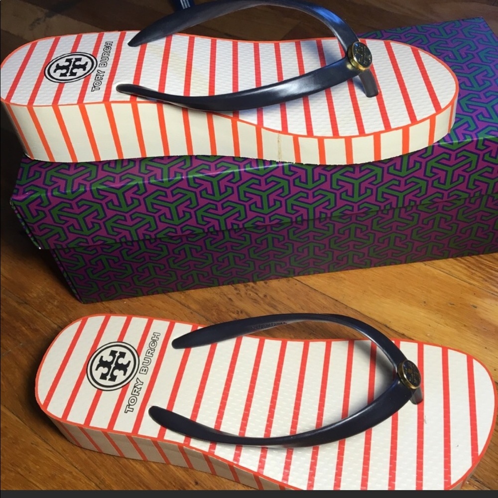 Tory Burch wedge flip flops